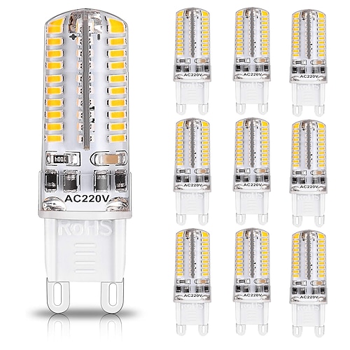 

G9 Dimmable LED Bi-pin Corn Light Bulb 72LED 600LM 5W 3014SMD Warm Cool White 360° Beam Angle Chandelier Lamp 40W Halogen Equivalent AC110V AC220V