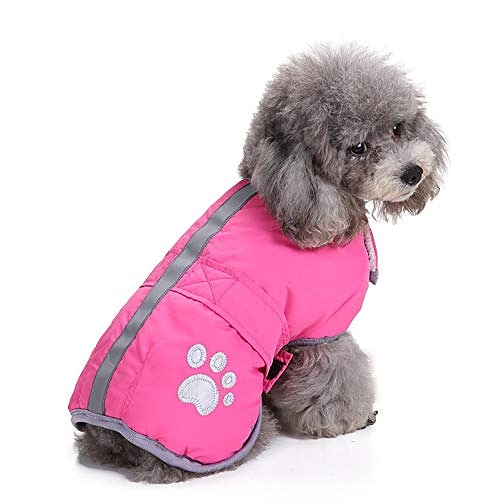 

cold weather dog coats loft reversible reflective winter fleece dog blanket vest waterproof pet jacket for small medium and extra large dogs red xl