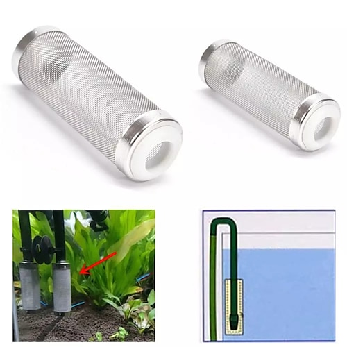 

Aquarium Pre-Filter Inlet Intake Filter Cover Guard Strainer Stainless Steel Mesh Net for Fish Shrimp