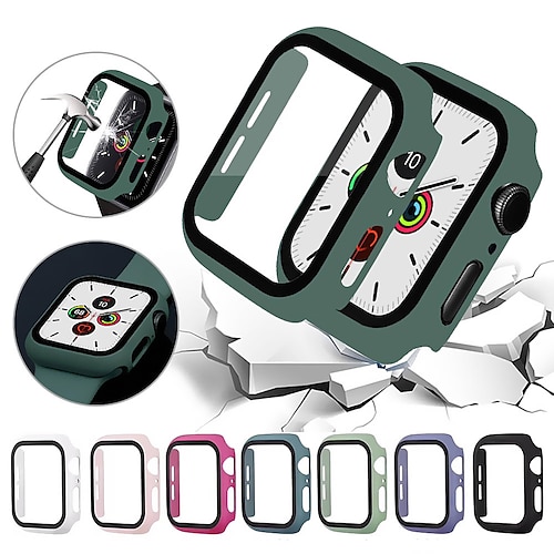 

Cases For Apple iWatch Apple Watch Series 7 / SE / 6/5/4/3/2/1 38mm 40mm 41mm 42mm 44mm 45mm Tempered Glass Shockproof Screen Protector Plastic Smart Watch Case