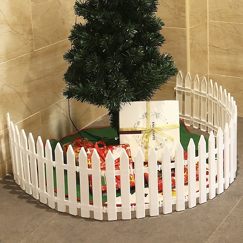 

10Pcs Christmas Tree Fence Christmas Scene Decoration Removable Plastic Fence 2911cm Christmas Gift Decor