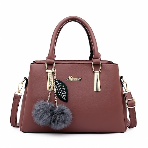 

Women's Handbags Satchel Top Handle Bag PU Leather Office & Career Blue Black Gray Pink