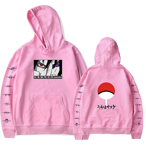 

Naruto Cosplay Akatsuki Uchiha Itachi Hoodie Anime Cartoon Print Printing Harajuku Graphic Hoodie For Men's Women's Adults' Polyester / Cotton Blend
