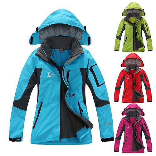 

Women's Hiking 3-in-1 Jackets Ski Jacket Hiking Fleece Jacket Polar Fleece Winter Outdoor Thermal Warm Windproof Quick Dry Lightweight Outerwear Trench Coat Top Full Zip Skiing Camping / Hiking