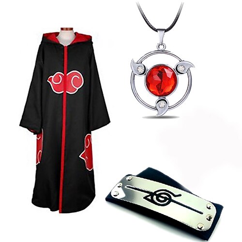 

Inspirado por Naruto Sasuke Uchiha Animé Disfraces de cosplay Japonés Trajes De Cosplay Más Accesorios Estampado Capa Collare Cinta Para Hombre