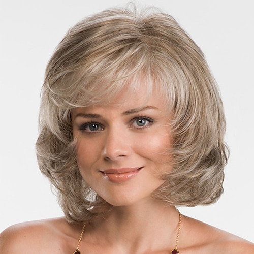 

Synthetic Wig Bouncy Curl Bob Asymmetrical Wig Blonde Short Blonde Synthetic Hair Women's Fashionable Design Exquisite Fluffy Blonde