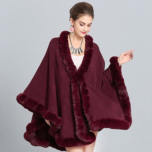 

Long Sleeve Capes Faux Fur Wedding / Party / Evening Shawl & Wrap / Women's Wrap With Split Joint / Solid 1172