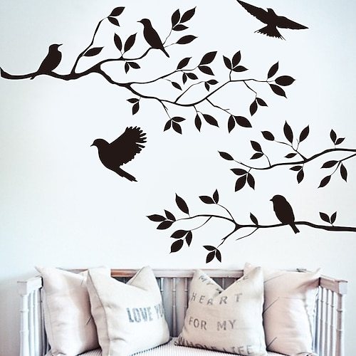 

Branch Bird Animals Wall Stickers Plane Wall Stickers / Animal Wall Stickers Decorative Wall Stickers PVC Home Decoration Wall Decal Wall Decoration 1pc 6044cm