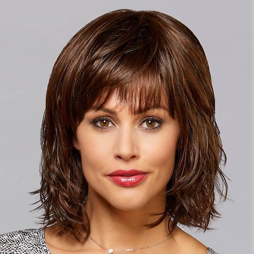 

Synthetic Wig Straight Bob Wig Short Brown Synthetic Hair Women's Fashionable Design Highlighted / Balayage Hair Exquisite Brown