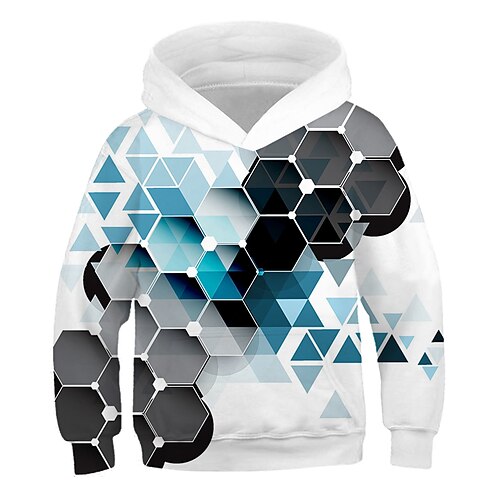 

Kids Boys Graphic 3D Print Long Sleeve Active White