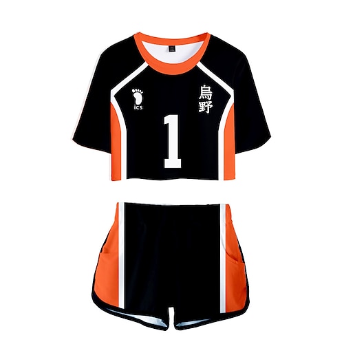 

Inspired by Haikyuu Karasuno High Cosplay Costume Outfits Cartoon Harajuku Graphic Kawaii Top For Men's Women's Adults' Terylene