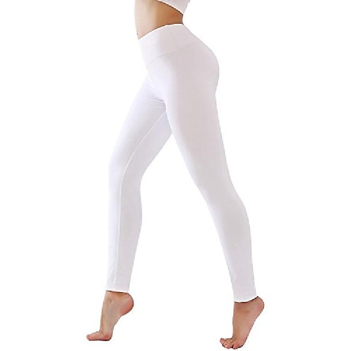

Damen Innentasche nicht durchsichtige Leggings… (1037 weiß, m)