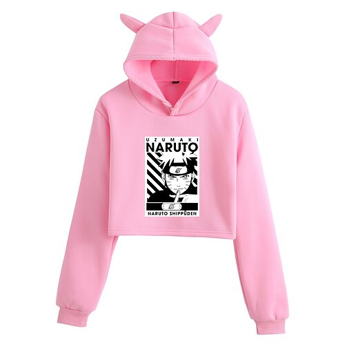 

Naruto Naruto Uzumaki Sudadera con capucha corta Animé Dibujos Estampados Estampado Harajuku Gráfico Top corto Para Hombre Mujer Adulto Mezcla de Poliéster y Algodón