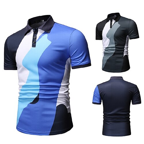 

Men's Golf Shirt Tennis Shirt UV Sun Protection Breathable Quick Dry Short Sleeve T Shirt Top Regular Fit Color Block Autumn / Fall Spring Summer Tennis Golf Running / Stretchy / Moisture Wicking