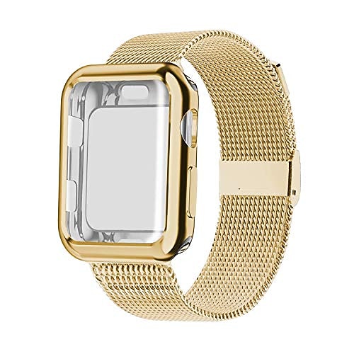

SmartWatch Band with Case for Apple iWatch Series SE / 6/5/4/3/2/1 Business Band Metal Band Stainless Steel Business Replacement Wrist Strap 44mm 42 mm 38 mm 40mm