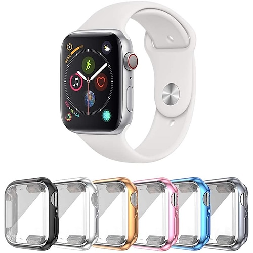 

6 Pack Apple Watch Case with Ultra-Thin Screen Protector Compatible with iWatch 38mm 40mm 41mm 42mm 44mm 45mm,Full Coverage Case for Apple Watch Series 8/7/6/5/4/3/2/1/SE