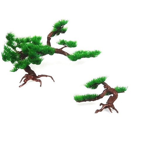 

1pc Artificial Plastic Bonsai Pine Tree Aquarium Bonsai Ornament Fish Tank Artificial Pine Tree Plant Decor Aquarium Accessories