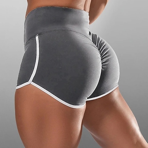 

Women's Running Shorts Workout Shorts Stripe High Waist Shorts Athletic Athleisure Cotton Butt Lift Breathable Moisture Wicking Yoga Fitness Gym Workout Sportswear Activewear Wine Black Blue