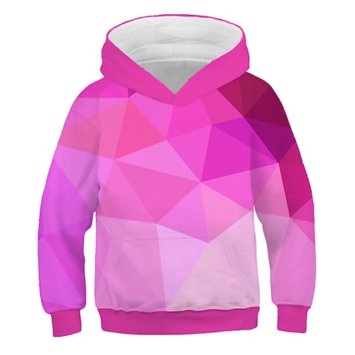 

Barn Gutt Grafisk 3D-utskrift Langermet Aktiv Rosa