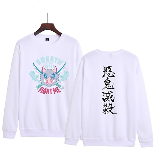 

Inspired by Demon Slayer Hashibira Inosuke Hoodie Cartoon Back To School Harajuku Graphic Kawaii Hoodie For Men's Women's Adults' Polyester / Cotton Blend