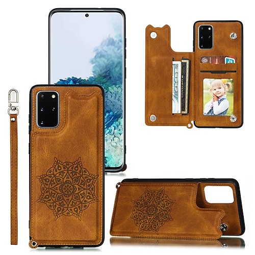 Phone Case For Samsung Galaxy S23 A32 A42 Note 20 10 S21 S20 Plus Ultra Back Cover Wallet Case with Stand Wallet Card Holder Solid Color PU Leather