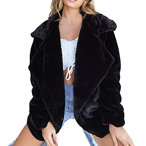 

Women's Teddy Coat Sherpa jacket Fleece Jacket Vacation Going out Weekend Fall Winter Short Coat Regular Fit Warm Lady Trendy Jacket Long Sleeve Neutral Oversize Light Pink White Black