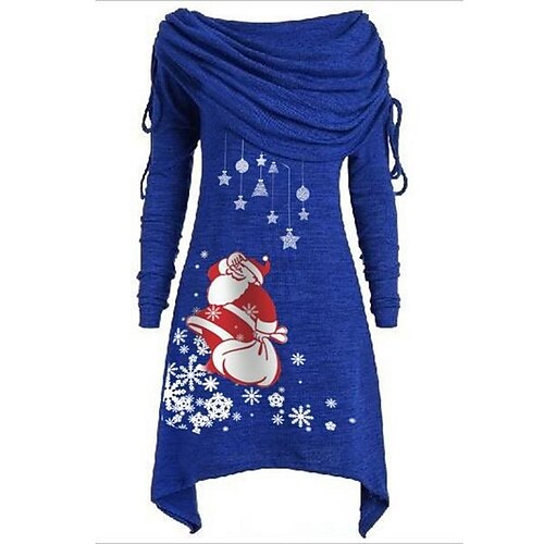 

Women's Plus Size Christmas Tops Hoodie Sweatshirt Tree Color Gradient Print Long Sleeve Hooded Streetwear Daily Polyester Fall Winter Black
