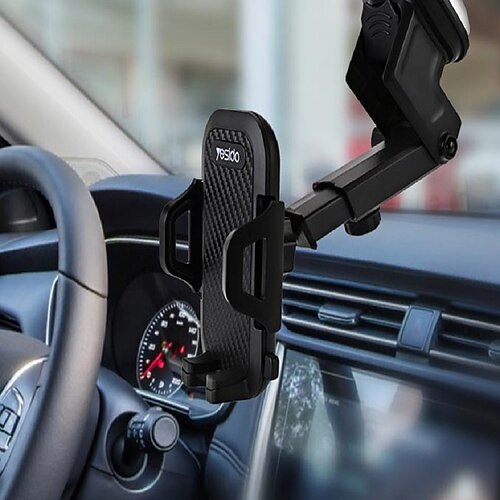

YESIDO C23 Universal 3.8-6.4 Inch Vehicle Mounted Bracket Navigation Telescopic Car Mobile Phone Bracket Multifunctional 360 Degree