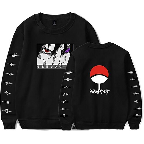 

Naruto Cosplay Akatsuki Uchiha Itachi Hoodie Anime Cartoon Print Printing Harajuku Graphic Hoodie For Men's Women's Adults' Polyester / Cotton Blend