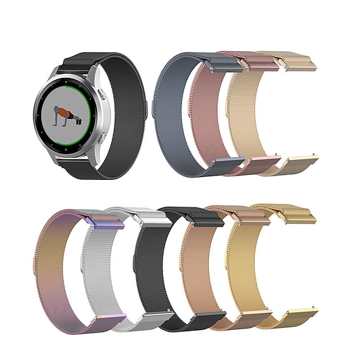 

Smart Watch Band for Garmin Forerunner 255 / Vivoactive 4 / Venu 2 Vivoactive 4S / Vivomove 3S / Venu 2S 18mm 22mm Stainless Steel Smartwatch Strap Adjustable Elastic Magnetic Clasp Milanese Loop