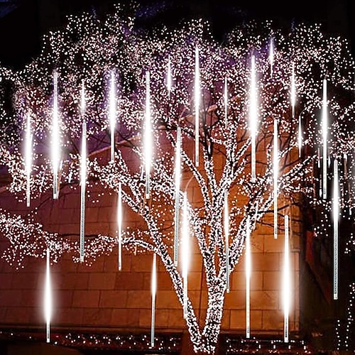 UK 3.5m 20LED Solar Fairy String Lamp Meteor Shower Tube Light Garden Decorati