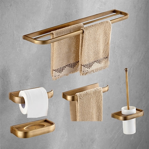 

Bathroom Accessory Set Antique Brass 5pcs,Wall Mounted Hotel bath Toilet Paper Holders / tower bar / soap dish Bathroom Hardware Set