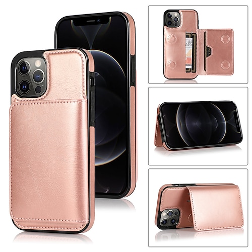 

Phone Case For Apple Full Body Case Leather Wallet Card iPhone 13 12 Pro Max 11 SE 2020 X XR XS Max 8 7 Wallet Card Holder Flip Solid Color Genuine Leather