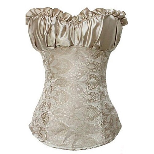 

Corset Women's Plus Size Corsets Country Bavarian Overbust Corset Tummy Control Push Up Jacquard Lace Solid Color Lace Up Nylon Polyester / Cotton Christmas Halloween Wedding Party Birthday Party