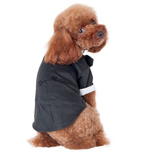 

Dog Dress Tuxedo Suit Solid Colored Party / Evening Classic Dog Clothes Puppy Clothes Dog Outfits Black Costume for Girl and Boy Dog Polyester XS S M L XL