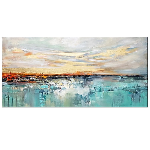 

Handmade Oil Painting Canvas Wall Art Decoration Landscape Lake Sky Abstract for Home Decor Rolled Frameless Unstretched Painting