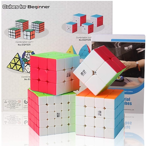 

Speed Cube Set 4 pcs Magic Cube IQ Cube 222 333 444 Speedcubing Bundle 3D Puzzle Cube Stress Reliever Puzzle Cube Professional Level Gift SpeedToy Gift