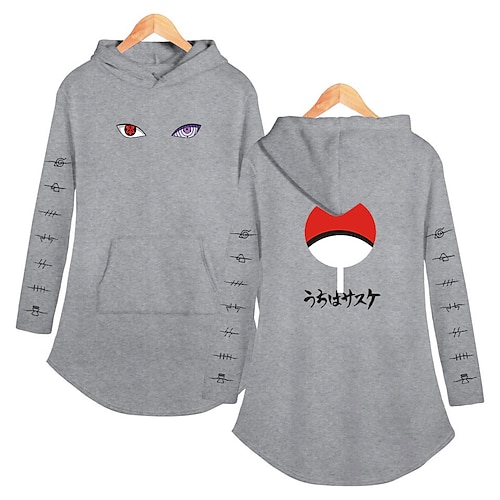 

Naruto Cosplay Akatsuki Uchiha Itachi Robe Sweat à capuche Anime Imprime Imprimé Harajuku Art graphique Robe Sweat à capuche Pour Femme Adulte Mélangé polyester / coton