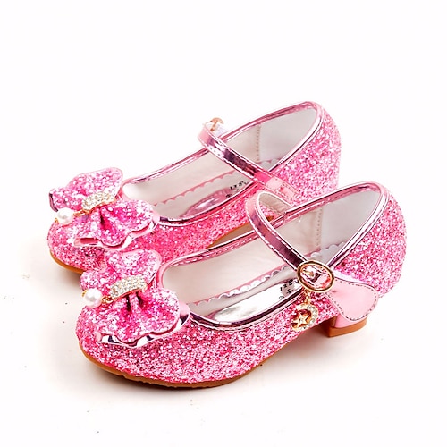 

Girls' Heels Glitters Princess Shoes Rubber Patent Leather Glitter Crystal Sequined Jeweled Big Kids(7years ) Little Kids(4-7ys) Toddler(9m-4ys) Daily Party Evening Walking Shoes