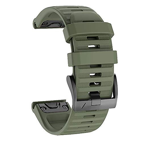 

Watch band for garmin fenix 6x/6x pro, quickfit 26mm band compatible with fenix 6x/6x pro fenix 5x/5x plus fenix 3/3 hr (army green)