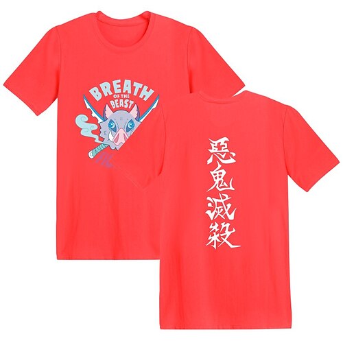 

Demon Slayer Hashibira Inosuke T-shirt Back To School Graphic Prints Printing T-shirt T shirt For Men's Women's Adults' Polyester / Cotton Blend