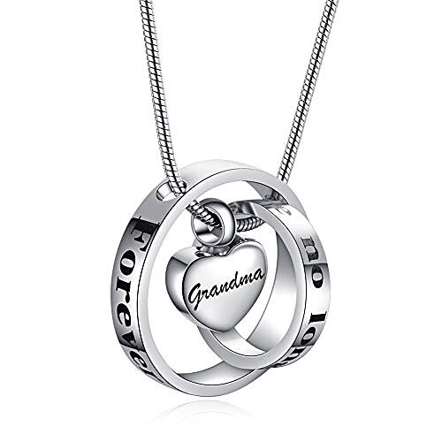 

heart pendant necklace ash holder circle rings urns jewelry silver funeral keepsake forever in my heart for human dog cat pet ashes stainless steel