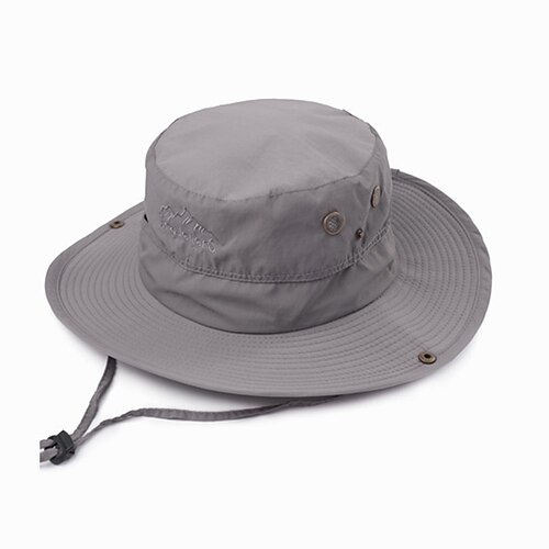 1 pcs Men's Women's Sun Hat Fishing Hat Hiking Hat Boonie hat Wide Brim  Summer Outdoor Portable UV Sun Protection Sunscreen UV Resistant Hat Solid  Color Nylon Dark Grey Black Army Green