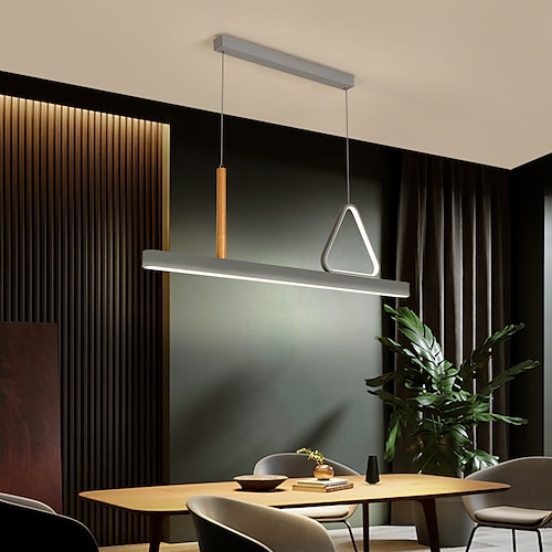 

90 cm LED Pendant Light Nordic Minimalist Gray Geometric Island Light Chandelier Art Design Office Personalized Creativity Modern Simple Living Room Dining Room Lamps
