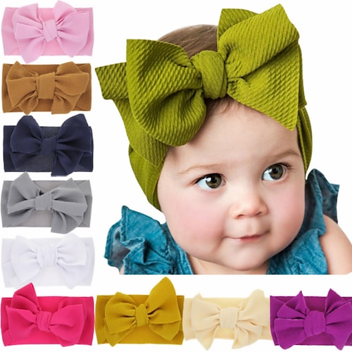 

1pcs Toddler / Baby Girls' Basic Black / White / Red Solid Colored Pure Color / Bow Spandex / Cotton Hair Accessories Purple / Yellow / Blushing Pink One-Size / Headbands