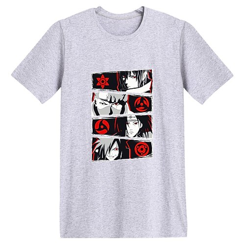 

Naruto Uchiha Manches Ajustées Anime Dessin Animé Imprimés Photos Imprimé Harajuku Art graphique Tee-shirt T-shirt Pour Homme Femme Adulte Mélangé polyester / coton