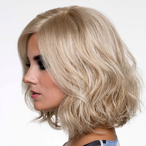 

Blonde Wigs for Women Synthetic Wig Straight Bob Wig Short Brown Synthetic Hair Women's Fashionable Design Highlighted / Balayage Hair Exquisite Brown