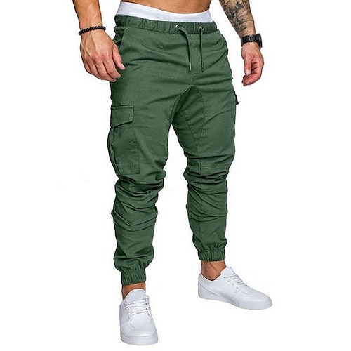 

Herre Sport og udendørs Skinny Sport Fuld længde Bukser Afslappet Daglig Vanlig Bomuld Udendørs Medium Talje Flåde Militærgrøn Hvid Sort Blå S M L XL XXL