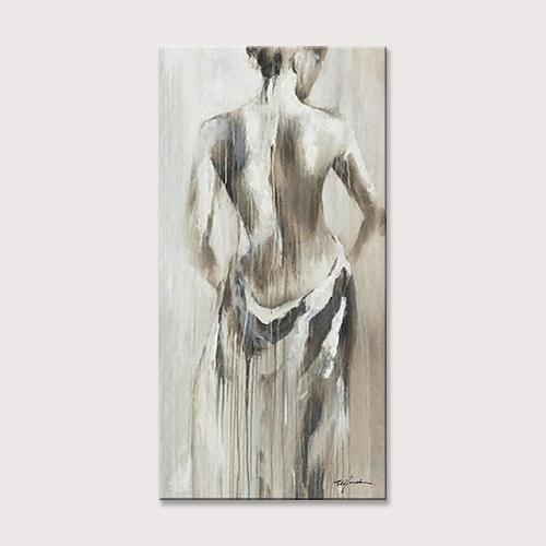 

Oil Painting Hand Painted Vertical Abstract People Modern Rolled Canvas (No Frame)