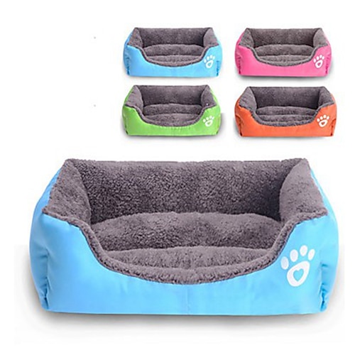 

Hunde Kaniner Katte Senge Sovepose Cuddle Cave Bed Måtter & Puder Plys Stof Plysset Ensfarvet Rød Blå Lys pink